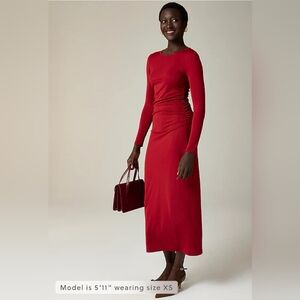 Nwt J. Crew Long Sleeve Jersey Dress Berry Sangria CF784 Size SMALL